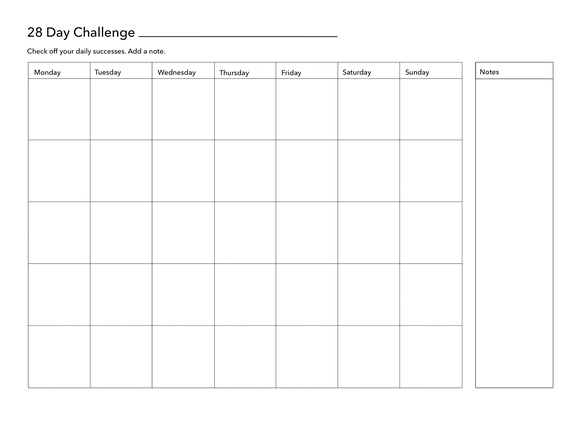 28 day challenge blank